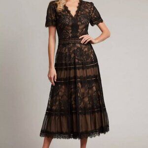 green emerald velvet dress Shylah Luxe Chiffon Floral Print Dress main image 0